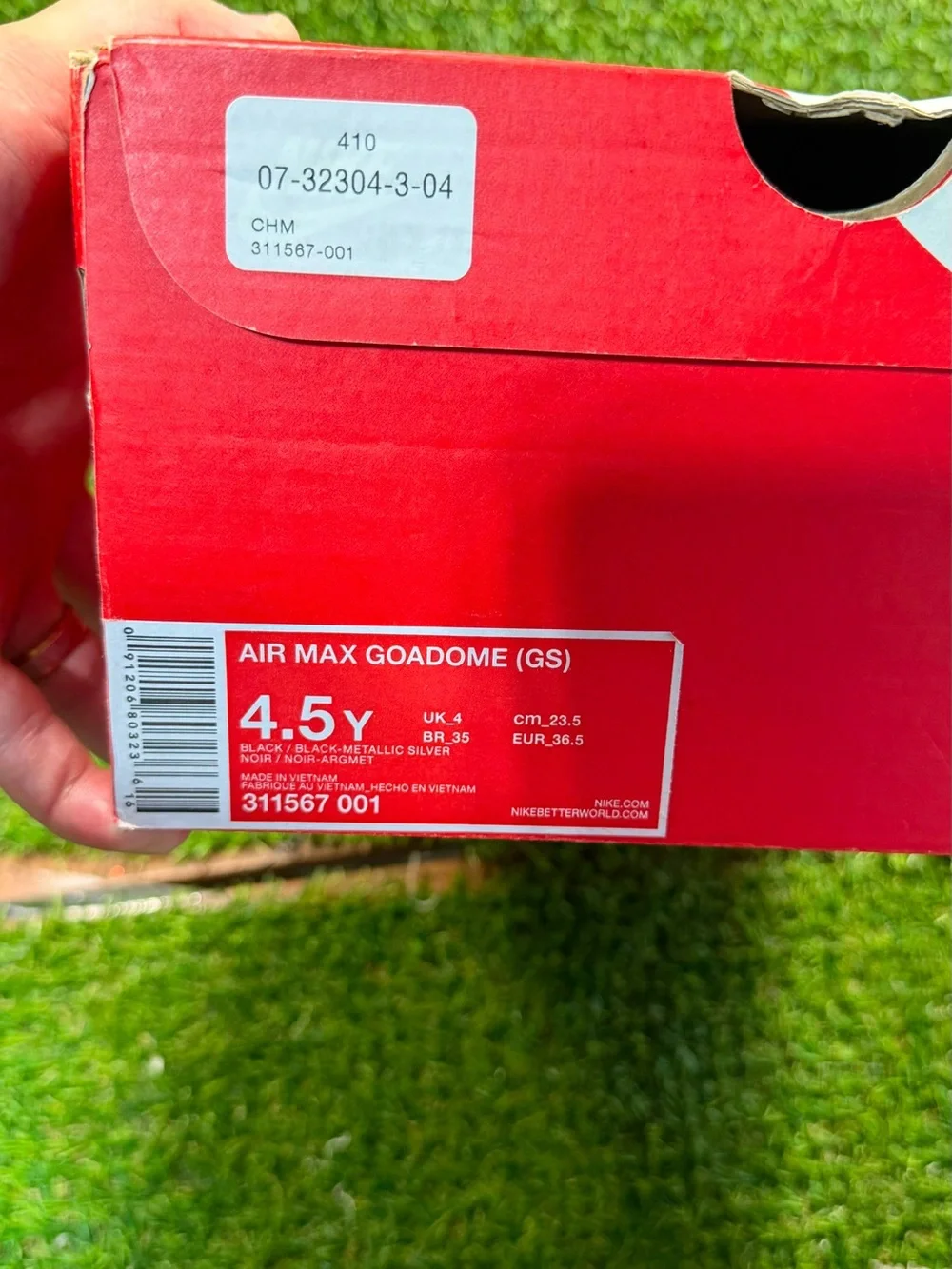 Nike Air Max Goadome GS Triple Black Boots 311567-001 Size 4.5Y  Og Box